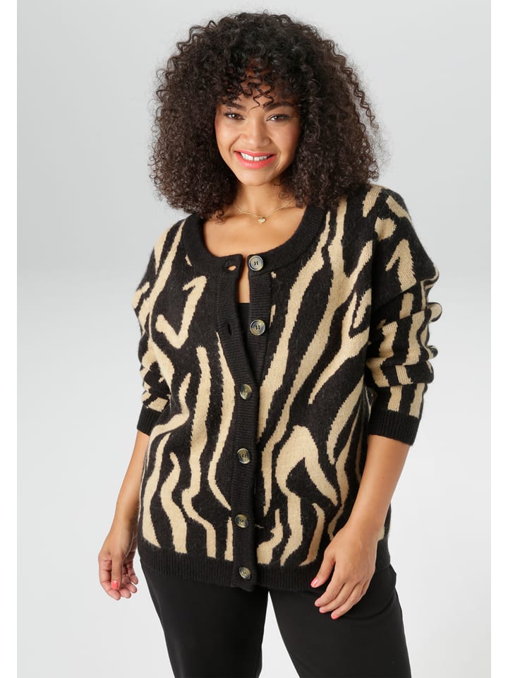 Aniston Kardigan w kolorze czarno-beżowym rozmiar: 54