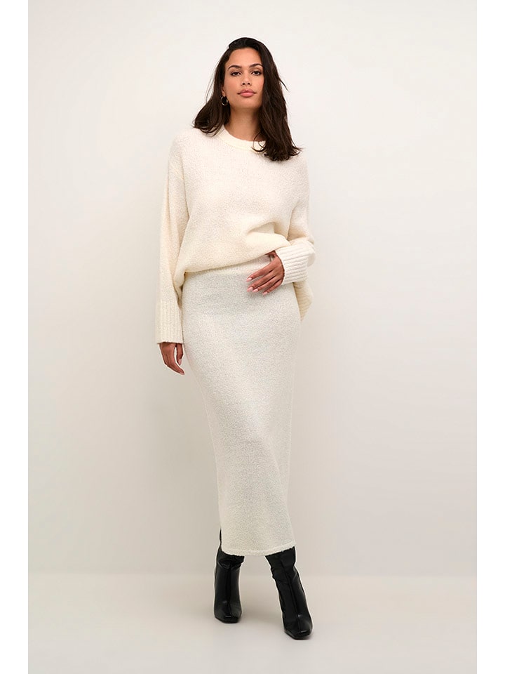 Kaffe Spódnica dzianinowa w kolorze kremowym rozmiar: M