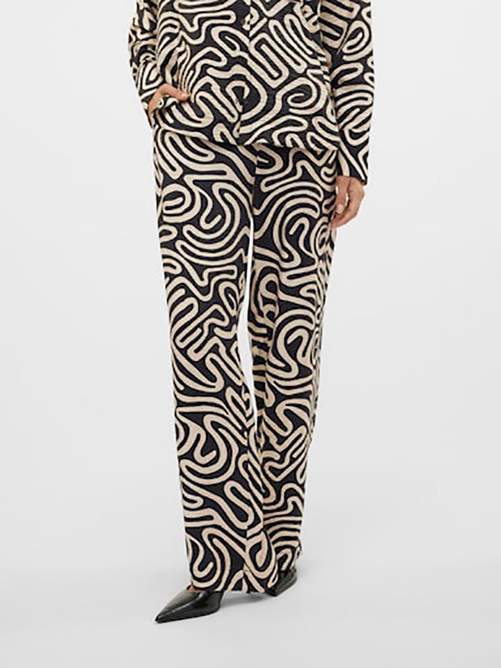 Vero Moda Spodnie w kolorze czarno-beżowym rozmiar: XS