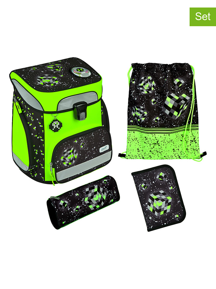 SCOOLI 5-częściowy zestaw szkolny "Space Robot" w kolorze czarno-jasnozielonym rozmiar: onesize