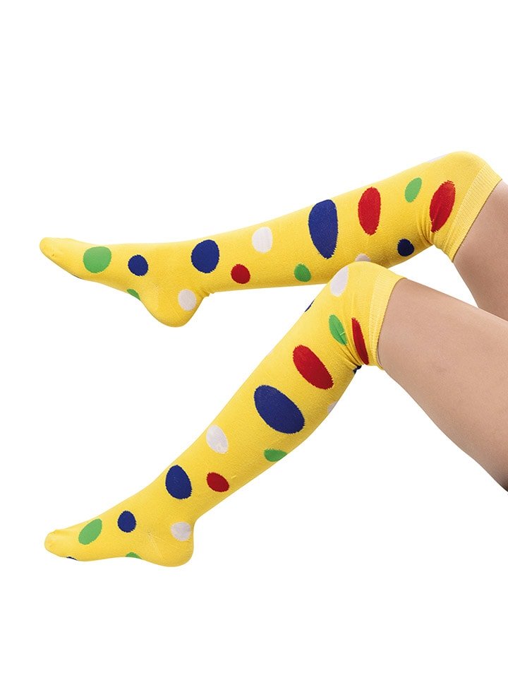 Party x People Podkolanówki w kolorze żółtym ze wzorem rozmiar: onesize