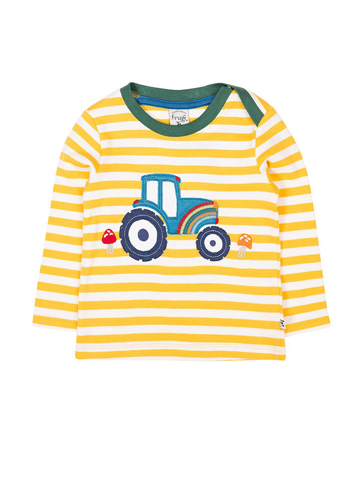 Frugi Koszulka "Orion" w kolorze żółto-białym rozmiar: 92/98
