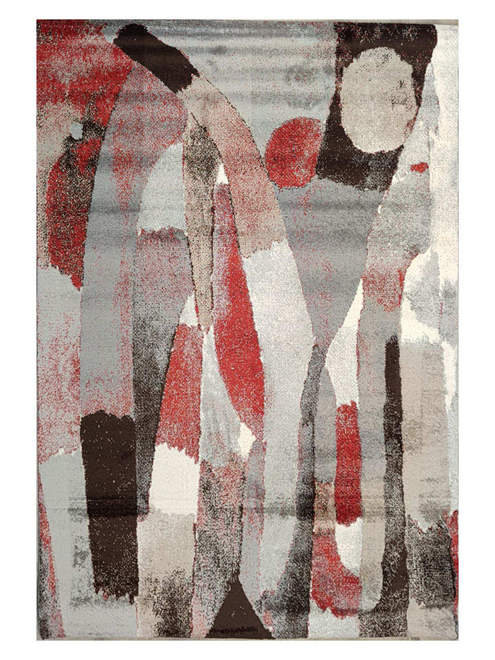 deco Rugs & Carpet Dywan "Milano" w kolorze szaro-czerwonym rozmiar: 60x110 cm