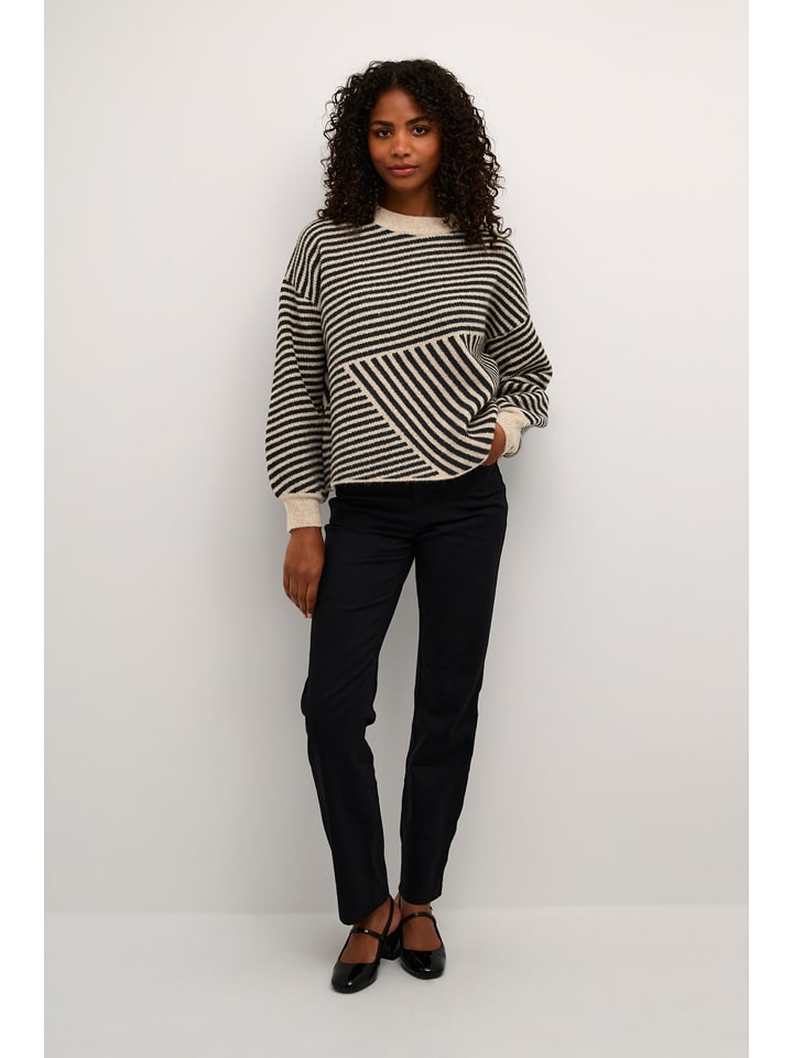 Kaffe Sweter w kolorze czarno-beżowym rozmiar: XXL