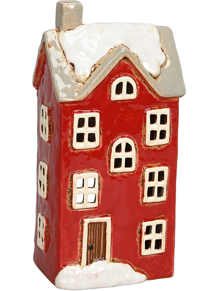 POSIWIO Świecznik "House" w kolorze czerwonym - 12 x 25 x 9,5 cm rozmiar: onesize