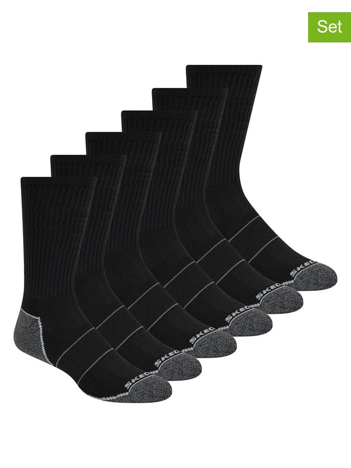Skechers Skarpety (6 par) w kolorze czarno-antracytowym rozmiar: 43-46