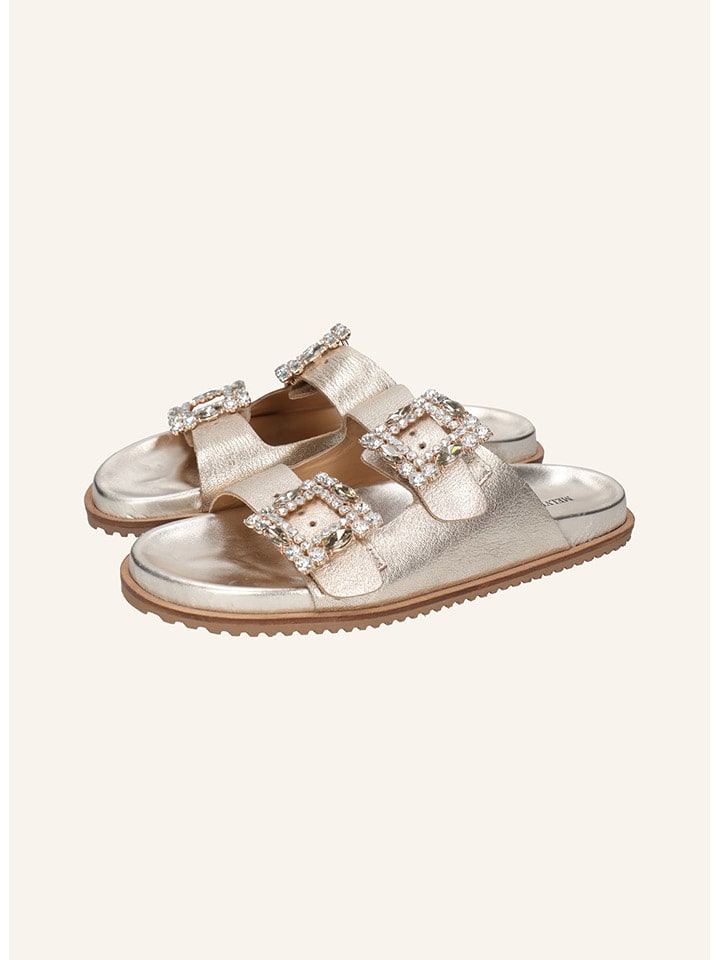 MELVIN & HAMILTON Skórzane klapki "Eve 1" w kolorze złotym rozmiar: 36