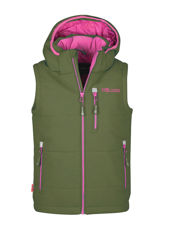 Trollkids Kamizelka funkcyjna "Narvik XT" w kolorze khaki rozmiar: 152