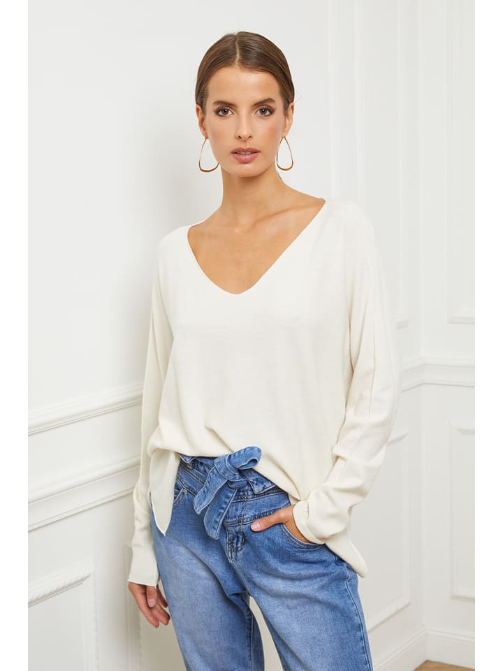 So Cachemire Sweter "Epural" w kolorze białym rozmiar: M