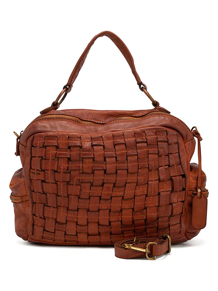 Melina C Skórzana torebka "Alonte" w kolorze jasnobrązowym - 36 x 28 x 15 cm rozmiar: onesize