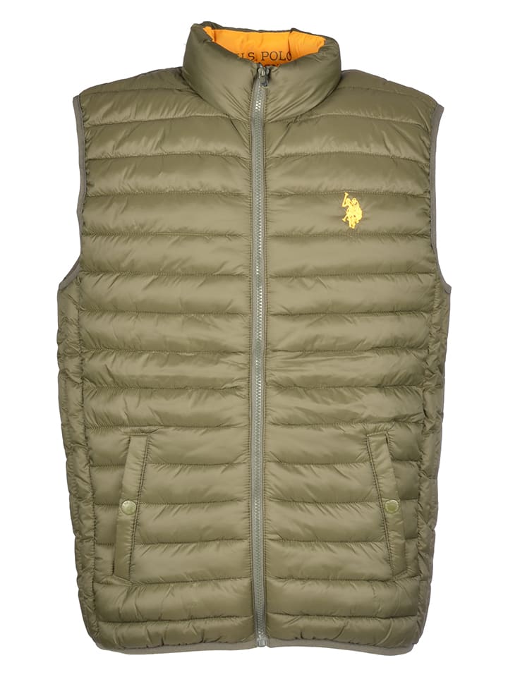 U.S. Polo Assn. Kamizelka pikowana w kolorze khaki rozmiar: XXL