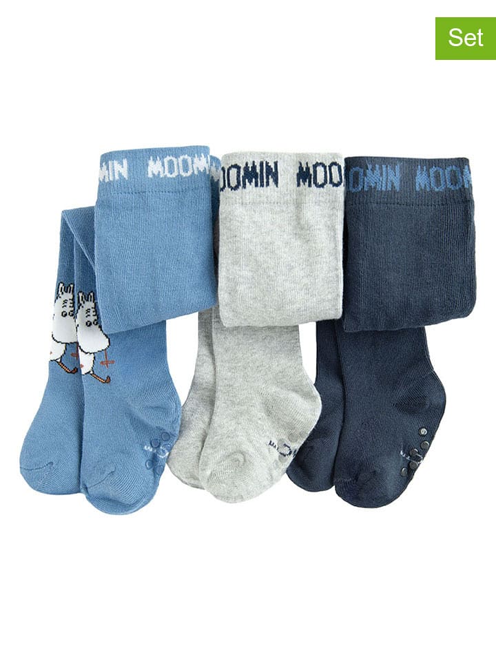 COOL CLUB Rajstopy (3 pary) w kolorze niebieskim, granatowym i szarym rozmiar: 92/98