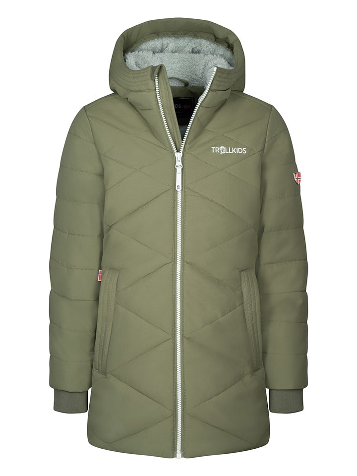 Trollkids Płaszcz zimowy "Bergen" w kolorze khaki rozmiar: 128