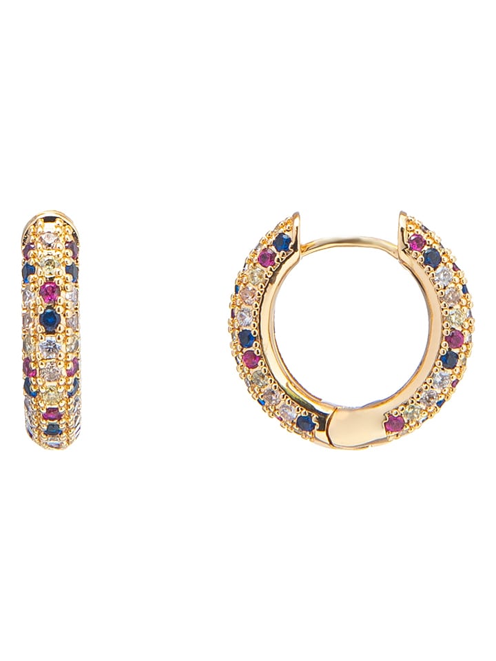 U.S. Polo Assn. Pozłacane kolczyki-kreole z kryształami rozmiar: onesize