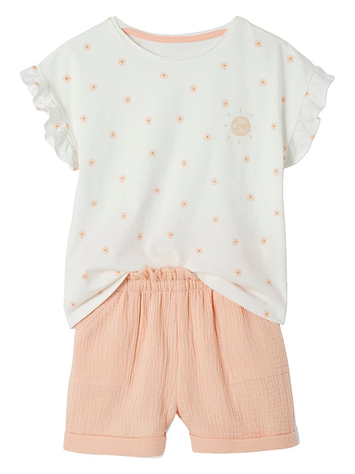 vertbaudet 2-częściowy zestaw w kolorze biało-jasnoróżowym rozmiar: 164