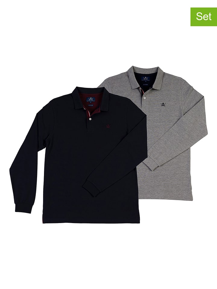 The Time of Bocha Koszulki polo (2 szt.) w kolorze granatowo-szarym rozmiar: M