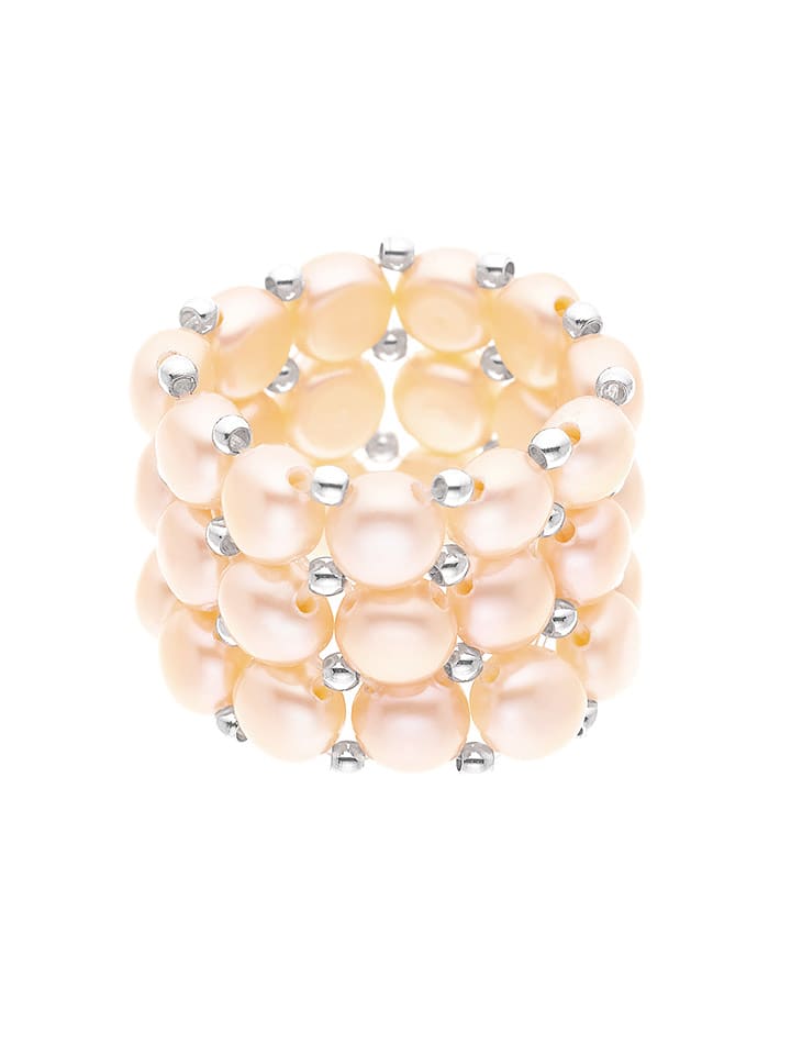 Mitzuko Pierścionek perłowy w kolorze jasnoróżowym rozmiar: onesize