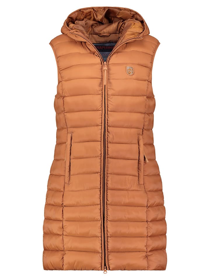 ANAPURNA Kamizelka pikowana "Vakitalana Long" w kolorze karmelowym rozmiar: S