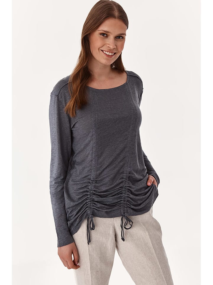 TATUUM Lniana bluzka w kolorze szarym rozmiar: XS