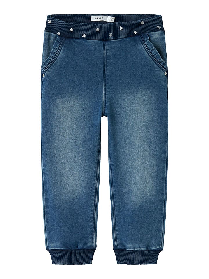 name it Dżinsy "Bella" w kolorze błękitnym rozmiar: 98