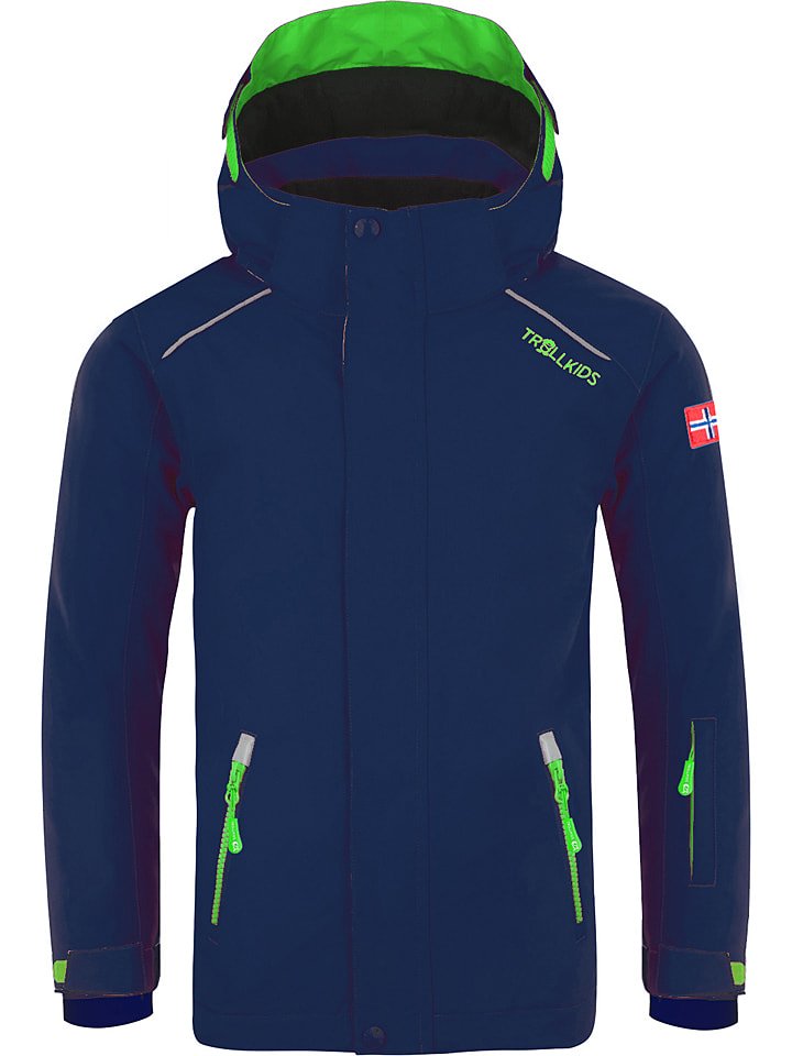 Trollkids Kurtka narciarska "Holmenkollen Pro" w kolorze granatowo-zielonym rozmiar: 110