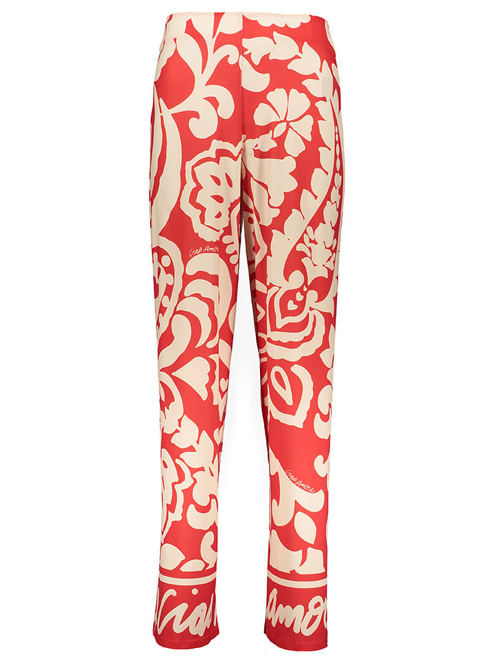 Oui Spodnie w kolorze czerwono-kremowym rozmiar: 44