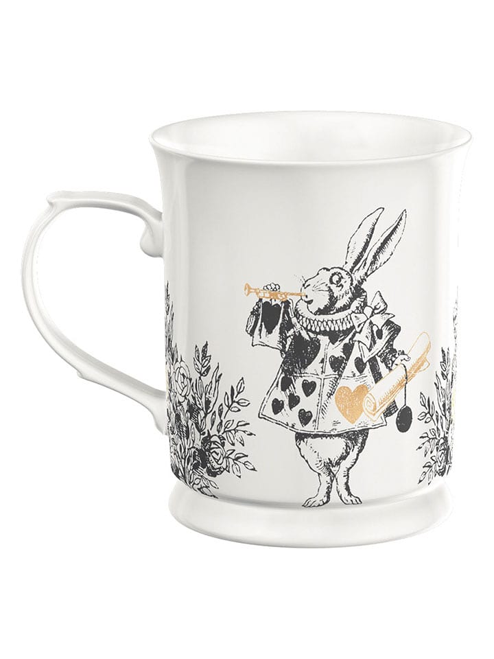 Mikasa Kubek jumbo "Alice In Wonderland" w kolorze biało-czarnym - 400 ml rozmiar: onesize