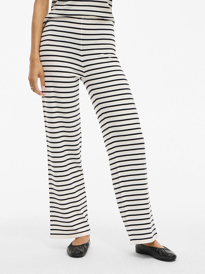 Vila Spodnie "Vilipsa" w kolorze biało-czarnym rozmiar: XS