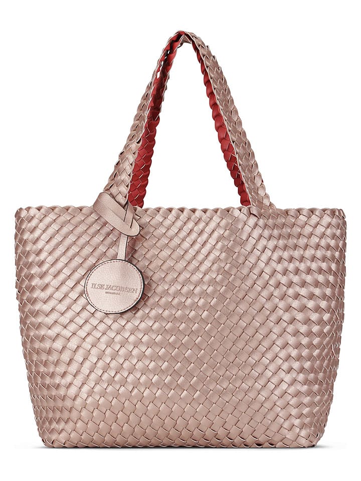 Ilse Jacobsen Dwustronny shopper bag w kolorze beżowo-pomarańczowym - 46 x 32 cm rozmiar: onesize