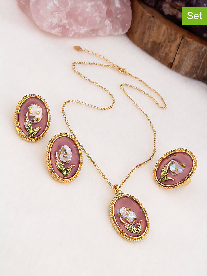 Pierres de Jade 3-częściowy zestaw biżuterii rozmiar: onesize