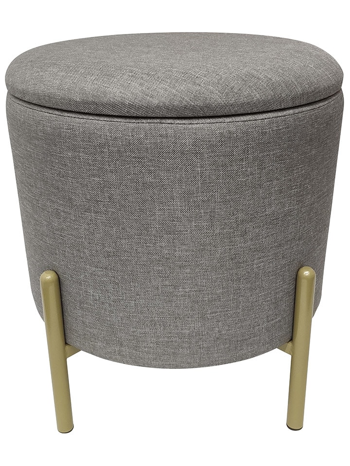 Echtwerk Hocker "Logan" w kolorze szarym ze schowkiem - wys. 40 x Ø 40 cm rozmiar: onesize