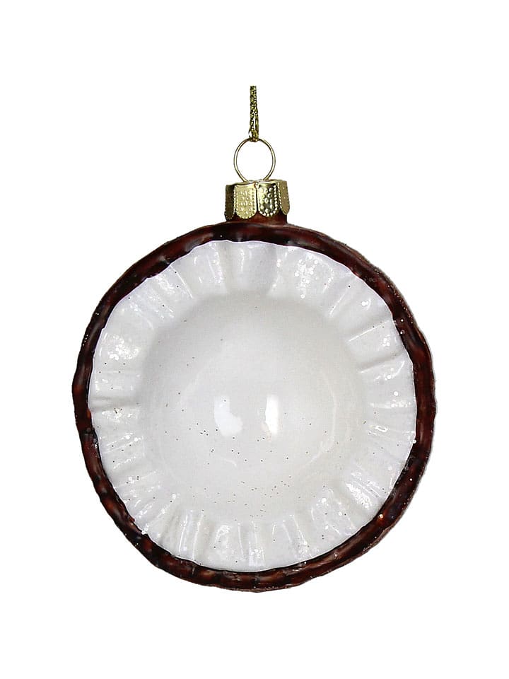 Kersten Ozdoba choinkowa "Coconut" w kolorze brązowo-białym - Ø 8 cm rozmiar: onesize