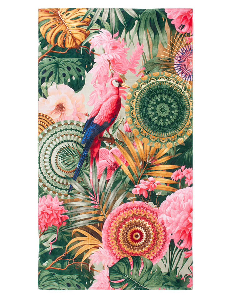 Hip Ręcznik plażowy "Palay" w kolorze zielono-jasnoróżowym rozmiar: 100x180 cm