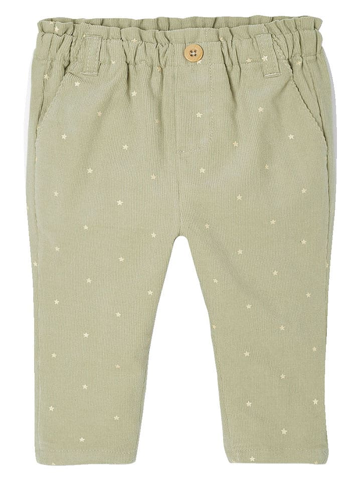 vertbaudet Spodnie sztruksowe w kolorze szarozielonym rozmiar: 74