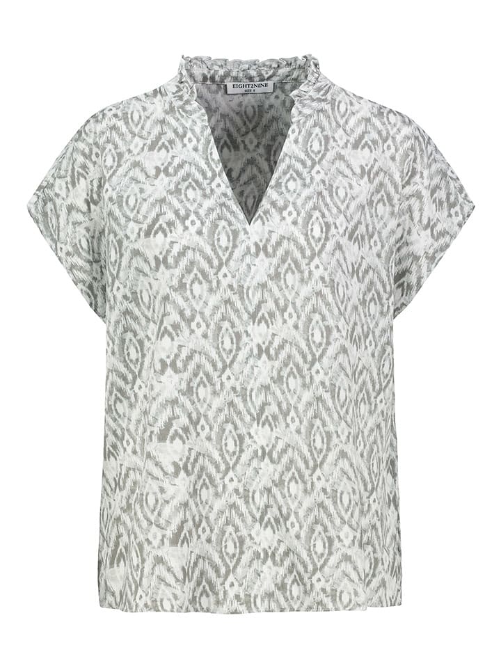 Eight2Nine Bluzka w kolorze szaro-białym rozmiar: L
