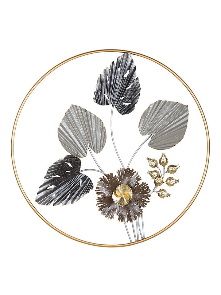 GILDE Dekoracja ścienna "Novero" w kolorze złoto-brązowym - Ø 65 cm rozmiar: onesize