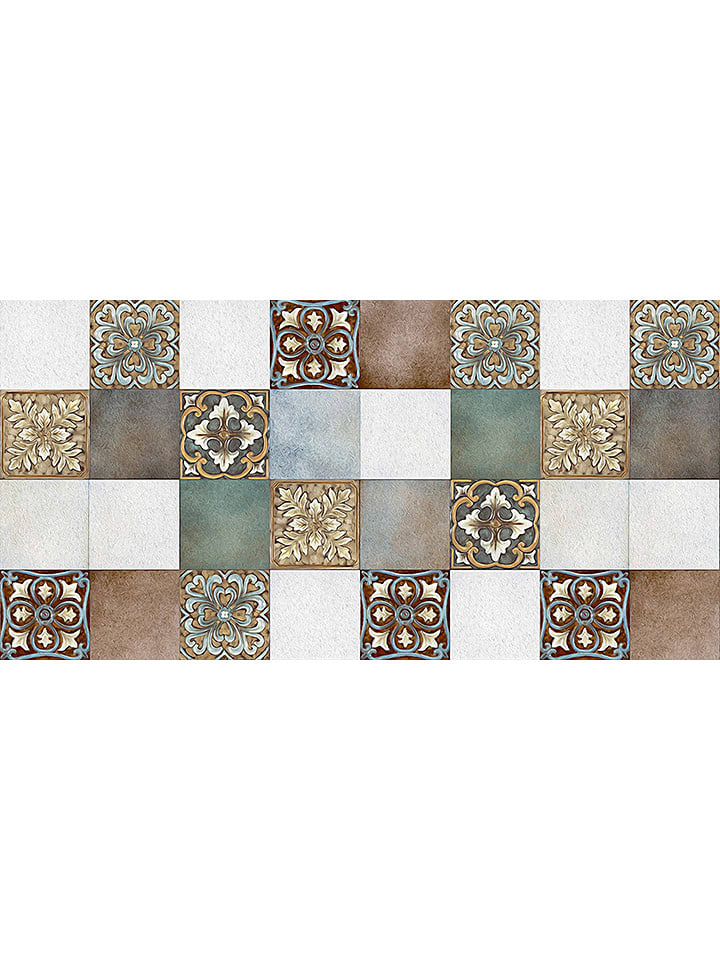 deco Rugs & Carpet Dywan winylowy w kolorze jasnobrązowo-białym rozmiar: 50x350 cm