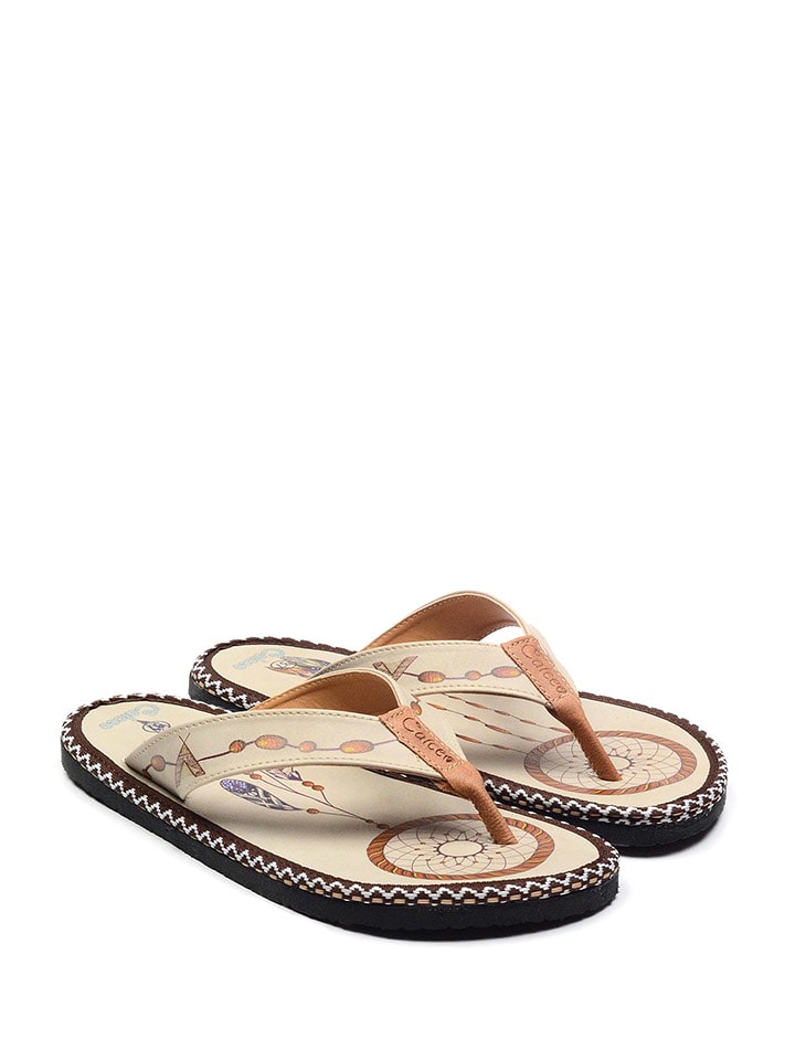 Calceo Japonki w kolorze beżowym ze wzorem rozmiar: 37