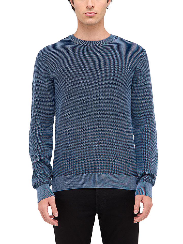 Mustang Sweter w kolorze granatowym rozmiar: L