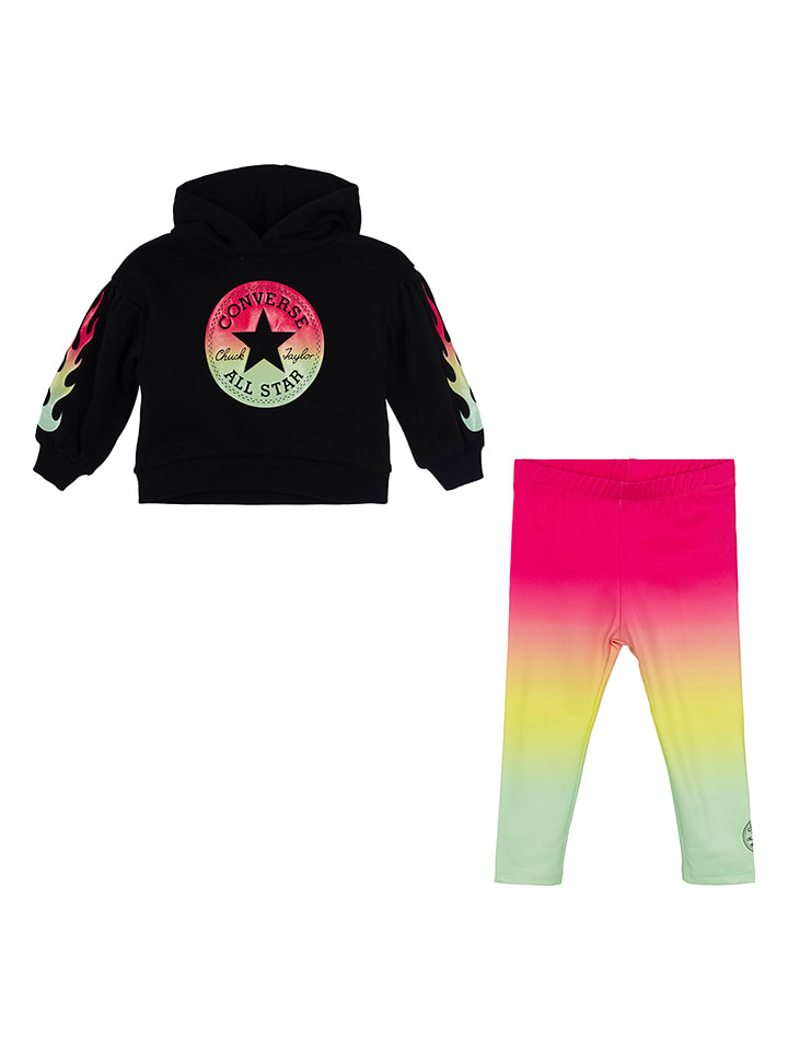 Converse 2-częściowy zestaw w kolorze czarno-różowo-żółtym rozmiar: 116/122