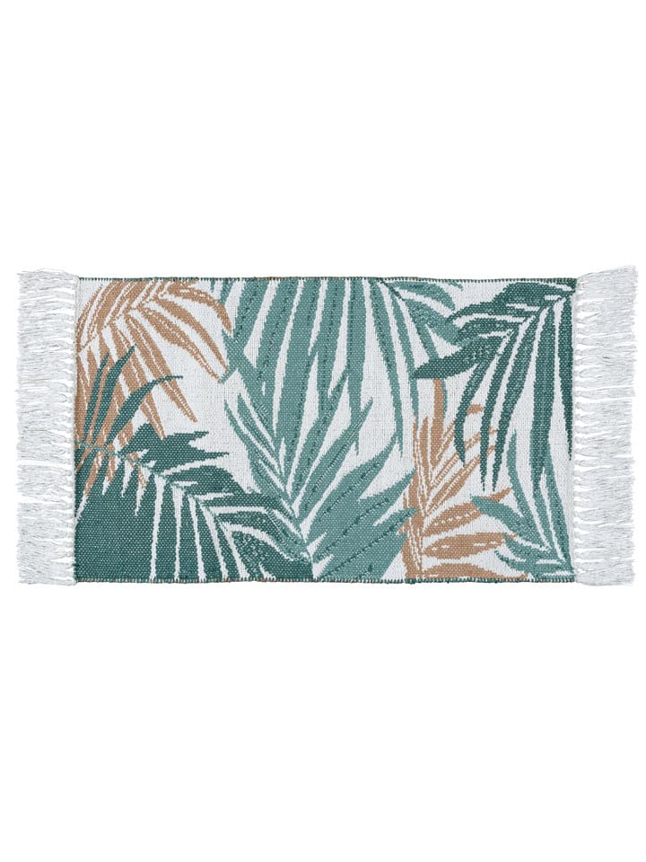 Wenko Dywanik łazienkowy w kolorze turkusowo-biało-jasnobrązowym - 80 x 50 cm rozmiar: onesize