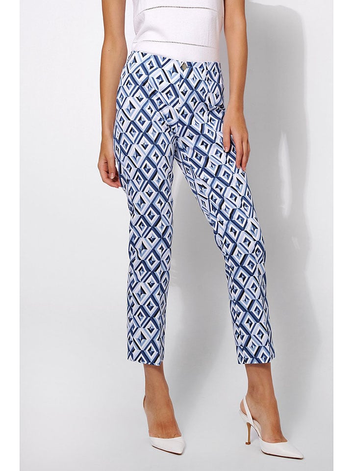 Rosner Spodnie chino w kolorze niebiesko-białym rozmiar: W34/L28