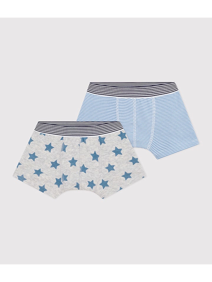 PETIT BATEAU Bokserki (2 pary) w kolorze błękitno-szarym rozmiar: 104