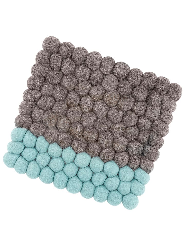 Cilio Podkładka "Lana Due" w kolorze brązowo-turkusowym - 21 x 21 cm rozmiar: onesize