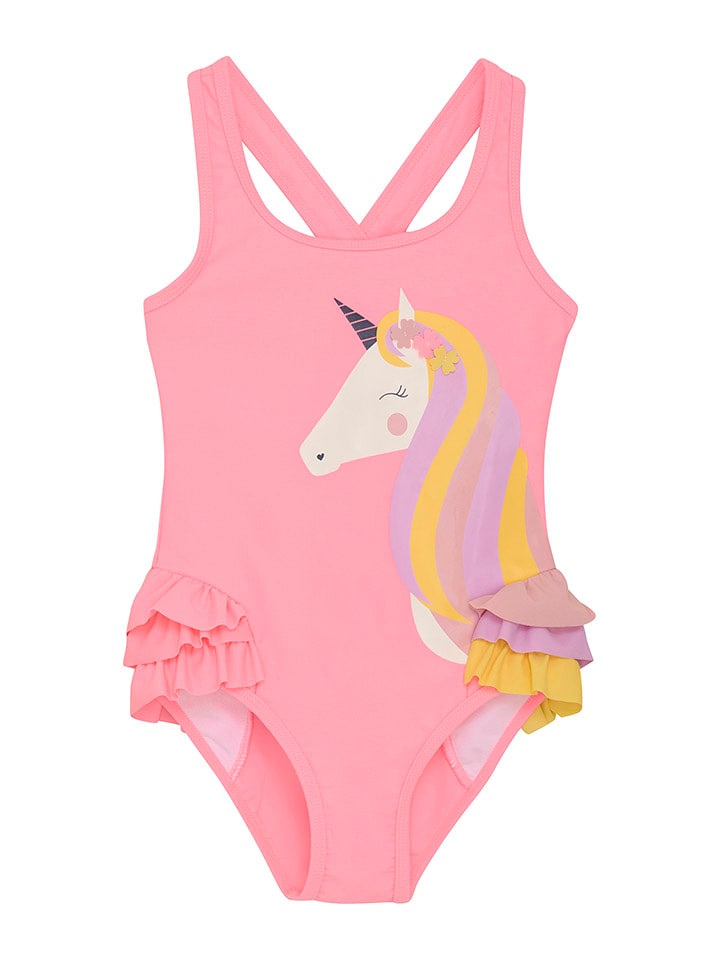 Color Kids Strój kąpielowy w kolorze jasnoróżowym ze wzorem rozmiar: 152