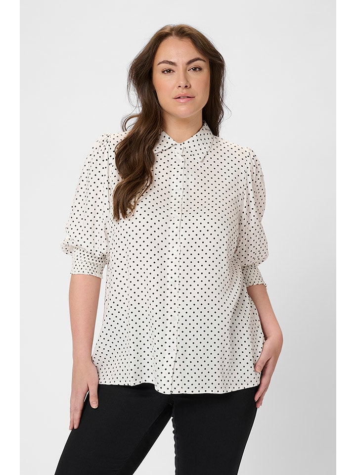 KAFFE curve Bluzka w kolorze biało-czarnym rozmiar: 52