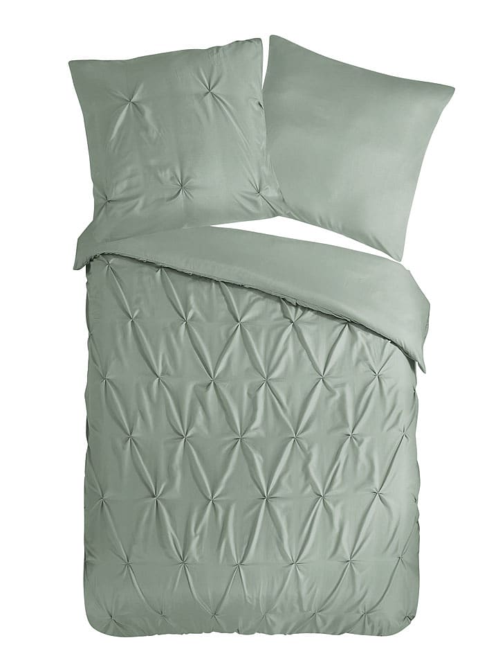 Pure Komplet pościeli "Elegance" w kolorze zielonym z mikrofibry rozmiar: 140x220 cm