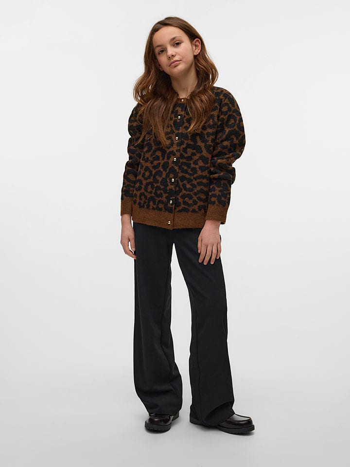 Vero Moda Girl Kardigan "Newcai" w kolorze czarno-brązowym rozmiar: 134/140
