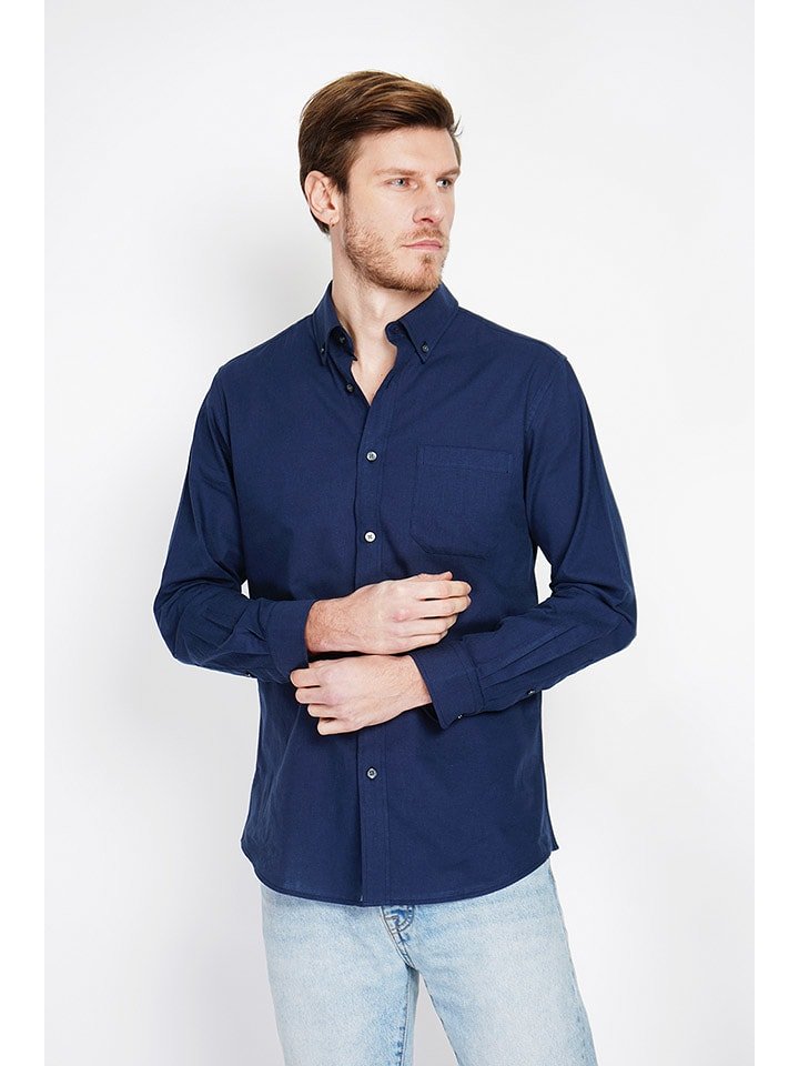 Secret du Lin Lniana koszula w kolorze granatowym rozmiar: 54