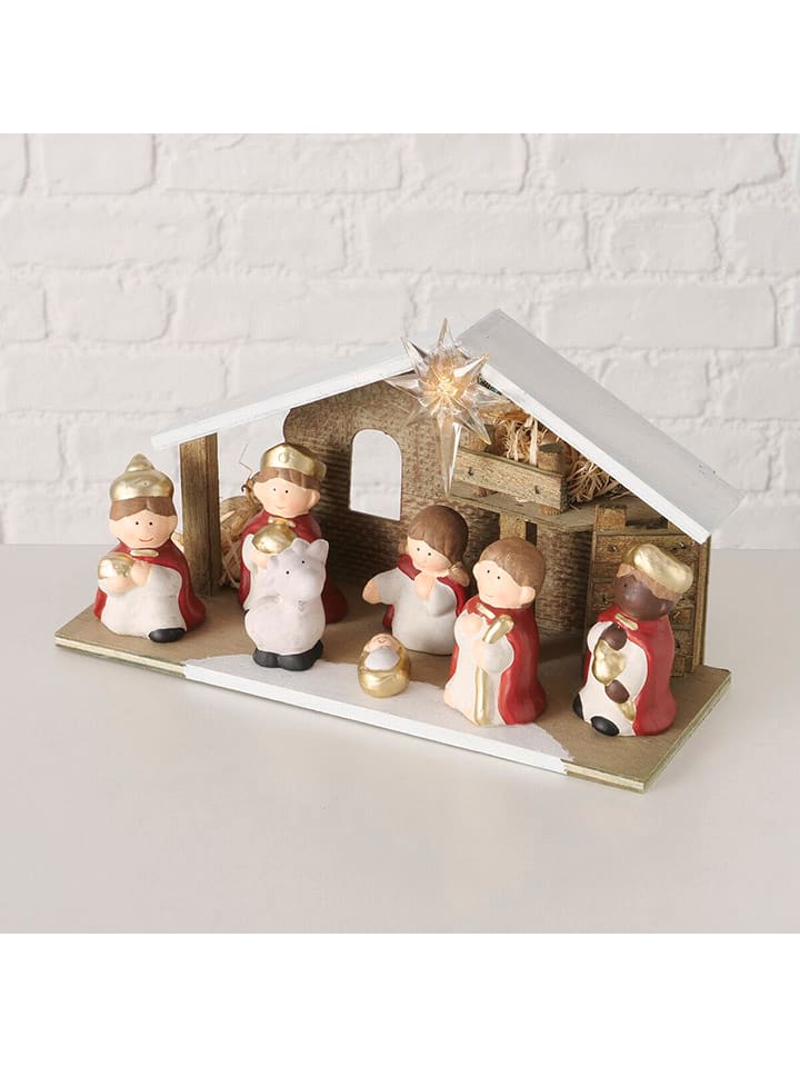 Boltze Szopka LED "Jericho" w kolorze beżowo-czerwonym - wys. 17,5 cm rozmiar: onesize